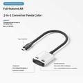 D0249 2-in-1 USB-C Adapter for AR Glasses and Gaming Consoles - Black / White
