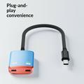 D0249 2-in-1 USB-C Adapter for AR Glasses and Gaming Consoles - Red / Blue