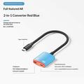 D0249 2-in-1 USB-C Adapter for AR Glasses and Gaming Consoles - Red / Blue