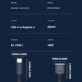 D039 USB-C to MagSafe 3 PD Nylon Braided Charging Cable for MacBook Pro 16" - 140W, 2m - Midnight Blue