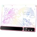 D17 LED Light-Up Drawing Board - 350x245mm - 14 Light Modes - Pink