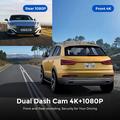 D191 MAX Dual Dash Cam - 4K Front, 1080p Rear, WiFi, Night Vision - Black