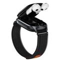 D20 Smartwatch with Wireless Earphones, AI Translation - Nylon Strap - Black