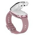 D20 Smartwatch with Wireless Earphones, AI Translation - Silicone Strap - Rose Gold