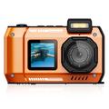 D50 Waterproof Action Camera with Dual Screen & 32GB Memory Card and Card Reader - Orange