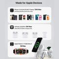 D6 3-in-1 Robot Dog Magnetic Wireless Charger for iPhone, Apple Watch, AirPods - White