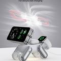 D6 3-in-1 Robot Dog Magnetic Wireless Charger for iPhone, Apple Watch, AirPods - White