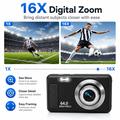 DC02 64MP 4K Digital Camera with 16X Digital Zoom, 9 Shooting Modes - Black