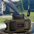 DF-570 Hand Crank Solar Emergency Radio with 5000mAh Power Bank - Olive Green