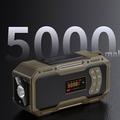 DF-570 Hand Crank Solar Emergency Radio with 5000mAh Power Bank - Olive Green