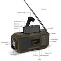 DF-570 Hand Crank Solar Emergency Radio with 5000mAh Power Bank - Olive Green