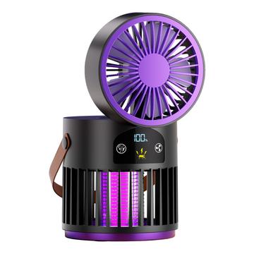 DF1 3-in-1 Cooling Fan with Mosquito Killer Lamp - Black / Purple