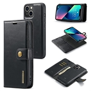 iPhone 15 DG.Ming Detachable Wallet Leather Case - Black