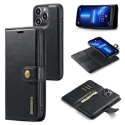 iPhone 15 Pro Max DG.Ming Detachable Wallet Leather Case - Black