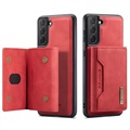 DG.Ming M2 Samsung Galaxy S21 5G Hybrid Case with Wallet - Red