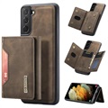 DG.Ming M2 Samsung Galaxy S21 FE 5G Hybrid Case with Wallet - Coffee