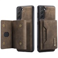 DG.Ming M2 Samsung Galaxy S21 FE 5G Hybrid Case with Wallet - Coffee