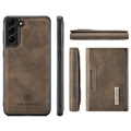 DG.Ming M2 Samsung Galaxy S21 FE 5G Hybrid Case with Wallet - Coffee