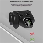 DOBE TP4-889 Charging Dock Dual Stand Charger Base for PS4 / PS4 Slim / PS4 Pro Dualshock Controller
