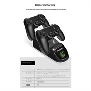 DOBE TP4-889 Charging Dock Dual Stand Charger Base for PS4 / PS4 Slim / PS4 Pro Dualshock Controller