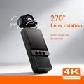 DV09 Clip-On 4K WiFi Pocket Camera with Rotating Lens - Black
