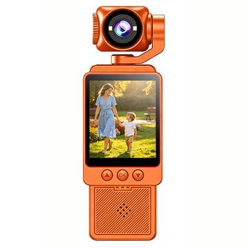 DV09 Clip-On 4K WiFi Pocket Camera with Rotating Lens - Orange