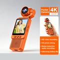DV09 Clip-On 4K WiFi Pocket Camera with Rotating Lens - Orange