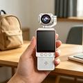 DV09 Clip-On 4K WiFi Pocket Camera with Rotating Lens - White