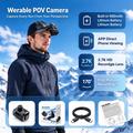 DV200 2.7K Hat Clip Action Camera with App Control - Black