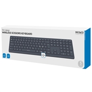 Deltaco TB-907 Full-Size Scissor Wireless Keyboard with AI Key - Nordic Layout - Dark Grey
