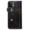 Denior Vintage Series iPhone 13 Wallet Leather Case - Black