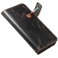 Denior Vintage Series iPhone 13 Wallet Leather Case - Black