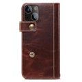 Denior Vintage Series iPhone 13 Wallet Leather Case - Brown