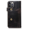 Denior Vintage Series iPhone 13 Pro Max Wallet Leather Case - Black