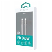 Devia Ultra3 Flat Metal Woven USB-C Cable 240W - 1.5m - White