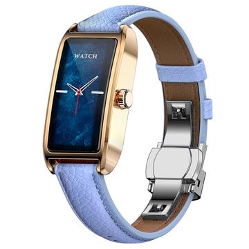 Dora T Elegant Smart Watch for Women with Danish Language - Blue / Rose Gold