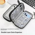 Double Layer Travel Electronics Organizer Bag - Black