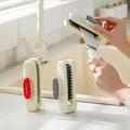 Double-Sided Kitchen Knife Cleaning Brush - Grey / White