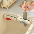 Double-Sided Kitchen Knife Cleaning Brush - Grey / White