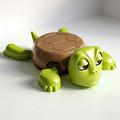 Dowmoo 3D Eyes Funny Turtle Coaster - Green / Brown