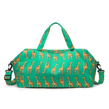 Dry & Wet Separation Waterproof Travel Duffel Bag - Green / Giraffe
