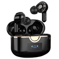 Dual-Driver TWS Earphones with LED Display T22 - Black