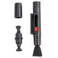 Dual-Head Cleaning Pen with Soft Brush for Camera, Eyeglasses, Phone - Black