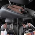 Dual Headrest Bag Hanger - Perfect for Bags, Coats and More - Brown