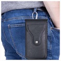 Dual Layer Universal Waist Bag with Carabiner - Black