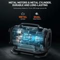Dual Power Air Compressor with LCD Display, LED Light - 150PSI/10.3bar - Yellow