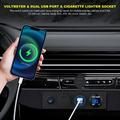 Dual USB and Cigarette Lighter Socket Panel with Digital Voltmeter for Boat, RV and Truck