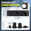 Dual USB and Cigarette Lighter Socket Panel with Digital Voltmeter for Boat, RV and Truck