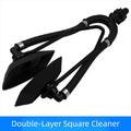 Dual Water Feed Outboard Motor Flusher Muffs - Square - Black