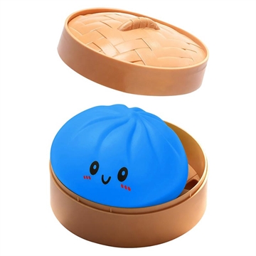 Dumpling Squishy Stress Relief Toy with Steamer Box - Blue